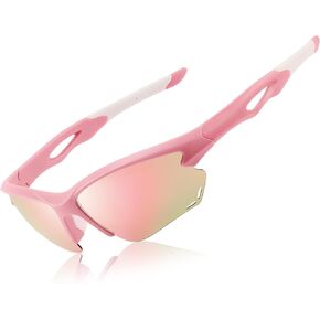 Sports Polarized Sunglasses for Men: UV400 Protection Sun Glasses Wrap Around Goggles for Running Driving