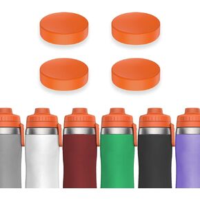 BOSORIO 4 Pack Spill Stoppers Compatible with Gatorade Stainless Steel Sport Bottle 26oz, Replacement Lid Parts Rubber Seal Mouth Plug for Drink-Thru Cap