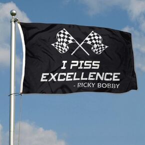 Checkered Racing Flag I Piss Excellence Ricky Bobby Flag Banner 3x5Feet for Car Fans with Brass Grommets