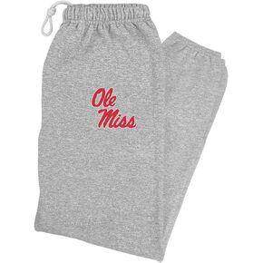 LOGOVISION University of Mississippi Primary Logo Mens Jogger Sweatpants, Athletic Heather, X-Large