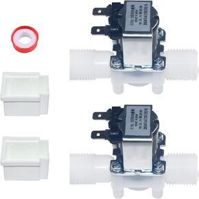 Electric Solenoid Valve 2 Pcs DC 12V 1/2 Inch Thread Plastic Water Inlet Flow Switch N/C Normally Closed 0.02 to 0.8mpa