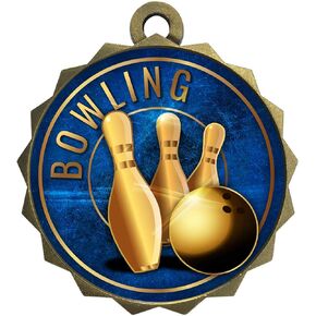 Express Medals Various Styles 1 to 50 Pack of Gold Bowling Medals Trophy Award with Neck Ribbon Medal Trophies Gift Prize Bowler Bowlers