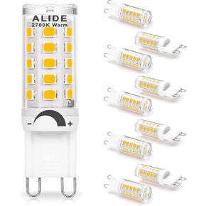 ALIDE G9 Led Bulbs Dimmable 3W Replace 20W 25W 30W Halogen Equivalent,2700K Soft Warm White, AC120V G9 Clear T4 Bi-pin Led Bulbs for Chandelier Pendant Wall Home Lighting,300LM,360 Deg,10Pack