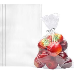 100 CT 20x23 inch 1 Mil Clear Plastic Flat Open Poly Bags – Great for Dough Proofing, Food Storage, Jackets, Coats, Pillows, Laundry, and More