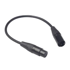 Seadream XLR 5 Pin Male to XLR 5 Pin Female DMX Cable;5 PIN XLR DMX Extension Cable (Black 0.3M)
