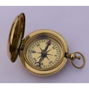 Antique Brass Compass Push Button Pocket Compass Nautical Navigation Tool for Outdoor Camping Travelling & Hiking