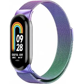 Harikiri Magnetic Bands Compatible with Xiaomi Mi Band 9/Xiaomi Mi Band 8,Stainless Steel Metal Magnetic Replacement Strap for Xiaomi Mi Band 9/Xiaomi Mi Band 8,Women and Men