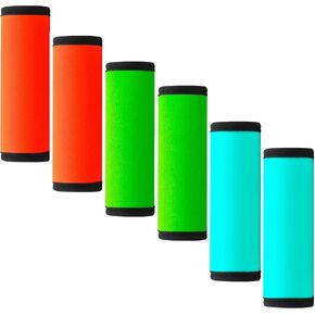 Luggage Handle Wrap 6 Pack-Neoprene Luggage Handle Wraps For Suitcase/Beach Bag/Backpacks Bright Suitcase Identifiers Travel Accessories For Airplane (6 Colors)