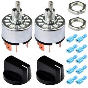 2 Pcs Rotary Selector Switch 12A 250V/16A 125V 4 Position 3 Speed Universal Fan Heater Speed Selector Switch for Fan, Fan Heater, Air Conditioner with Connector