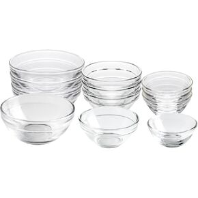 3 Sizes of Glass Prep Bowl Sets, Clear Small Pinch Bowls for Salt, Spices and Chopped Ingredients, 1.5oz/2.5oz/3.5oz, Set of 12