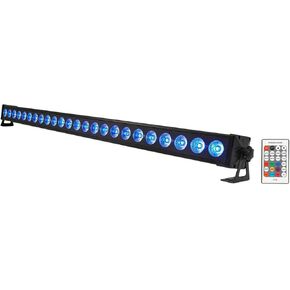 Rockville Battery Strip 24 Rechargeable RGBW Color DJ Wash Light Bar, DMX, Remote, Black, 24 LEDs, 8 Hour Battery Life, Includes Remote, Perfect for Wall Washing & Dance Floors