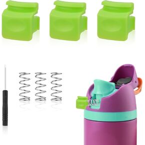 3pcs Replacement Button for Owala FreeSip 24oz 32oz, Water Bottle Lid Mouth Push Switch Top Cap Seal Stopper Replacement Parts for Owala 16/19/24/32/40oz Accessories(Fluorescent Green)