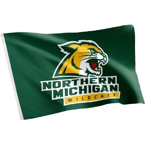 Desert Cactus Northern Michigan University NMU Flag - 3 x 5 Feet Wildcats Banner, Indoor/Outdoor Durable Fabric, 100% Polyester Design (Style 1)