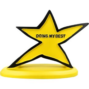 Funny Star Trophy - Doing My Best Desk Ornament | Inspirational & Motivational Gift for Students, Employees, Kids, Friends | Cute Desktop Decor for Office, Home, School, Team Events