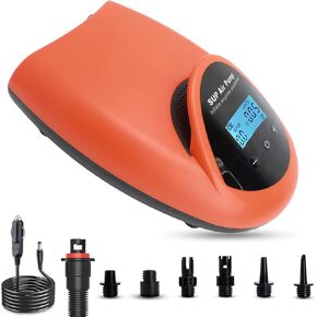 TONSIM 12V High Pressure Electric 20 PSI SUP Pump with LCD Display for Pressure Monitoring - Fast Inflation & Deflation SUP Pump with Auto-Off Function for Paddle Boards, Kayaks, and Inflatables