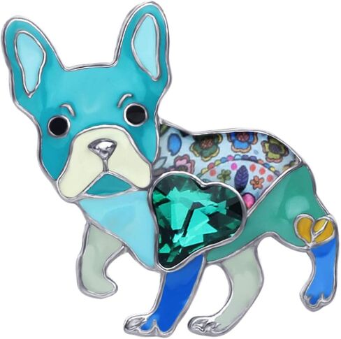 Bonsny Enamel Alloy Rhinestone French Bulldog Brooches Pin Jewelry For Women Girls Novelty Gift Charms in Saudi Arabia