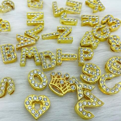 Bling Shoe Charms for Women,Alloy Shoe Decoration with Rhinestones,Numbers and Letters Charms for Shoe in Saudi Arabia