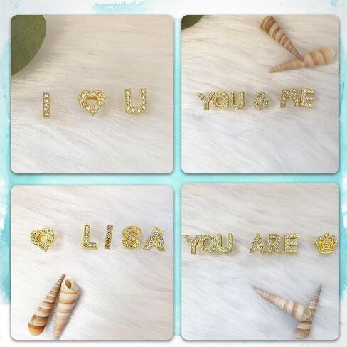 Bling Shoe Charms for Women,Alloy Shoe Decoration with Rhinestones,Numbers and Letters Charms for Shoe in Saudi Arabia