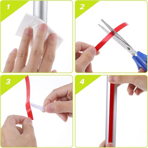 شريط عاكس من Prasacco 20 لفة، 0.4 بوصة × 8.7 ياردة/10 مم × 8 متر، شريط عاكس عالي الوضوح للتحذير، شريط عاكس مقاوم للماء، شريط تحديد أمان عاكس للدراجات والدراجات النارية (5 ألوان) in Kuwait