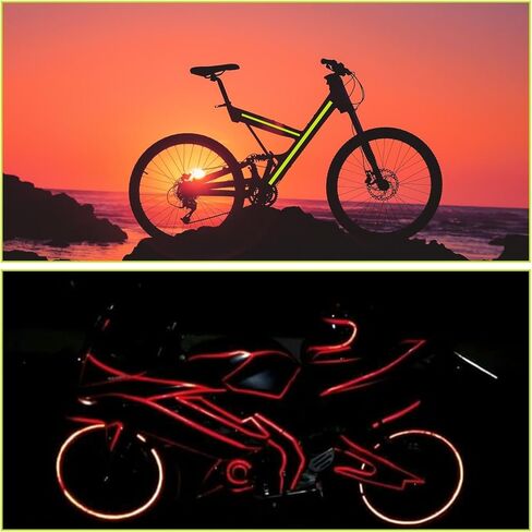 شريط عاكس من Prasacco 20 لفة، 0.4 بوصة × 8.7 ياردة/10 مم × 8 متر، شريط عاكس عالي الوضوح للتحذير، شريط عاكس مقاوم للماء، شريط تحديد أمان عاكس للدراجات والدراجات النارية (5 ألوان) in Kuwait