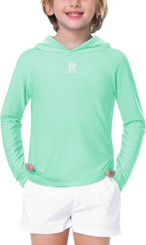 Remimi Kids Sun Shirt Rash Guard Quick Dry Sun Protection Athletic Hoodie Hiking Shirts 3-12 Years in Saudi Arabia