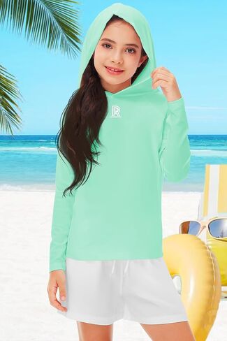 Remimi Kids Sun Shirt Rash Guard Quick Dry Sun Protection Athletic Hoodie Hiking Shirts 3-12 Years in Saudi Arabia