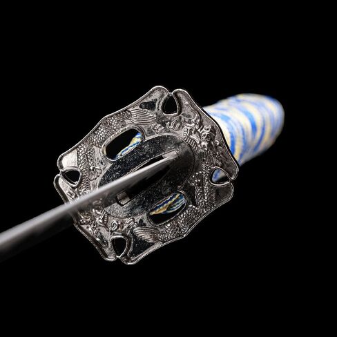 Golda 3 قطعة Samurai Katana مجموعة مع Sword Stand Free ， Katana Samurai Sword Set ， ، Blue in Kuwait
