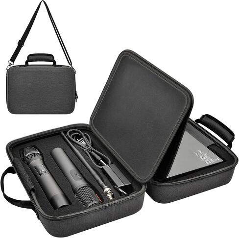 Wireless Microphone Case for JBL for Singing for TONOR for Shure for Bietrun for ALPOWL Two Microphone System DIY Foam Fits for Different Size Mic, Receiver, Audio Cable(Box Only) (Black) in Kuwait
