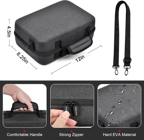 Wireless Microphone Case for JBL for Singing for TONOR for Shure for Bietrun for ALPOWL Two Microphone System DIY Foam Fits for Different Size Mic, Receiver, Audio Cable(Box Only) (Black) in Kuwait