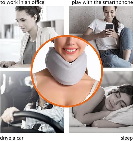 دعامة الرقبة، طوق عنق الرحم الناعم، دعامة رقبة قابلة للتعديل لألم الرقبة ودعم للنساء والرجال، دعامة دعم مريحة للرقبة للنوم، جراحة الرقبة، محاذاة لفافة الرقبة، (رمادي-M) in Saudi Arabia