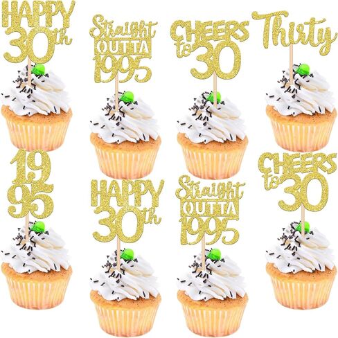30PCS Black 40th Birthday Cupcake Toppers Glitter Forty Happy 40th Straight Outta 1986 Cupcake Picks for Cheers to 40 Years 40th Birthday Wedding Anniversary Party Decorations Supplies in Kuwait