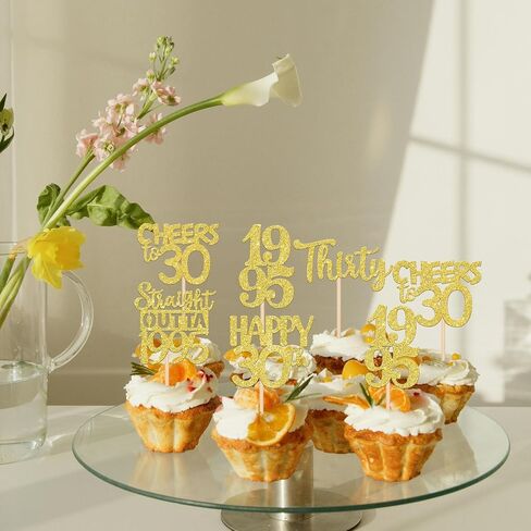 30PCS Black 40th Birthday Cupcake Toppers Glitter Forty Happy 40th Straight Outta 1986 Cupcake Picks for Cheers to 40 Years 40th Birthday Wedding Anniversary Party Decorations Supplies in Kuwait
