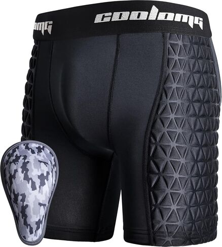 COOLOMG Men Adult Baseball Sliding Shorts with Foam Athletic Cup Padded Compression Short for Softball Football Hockey in Kuwait