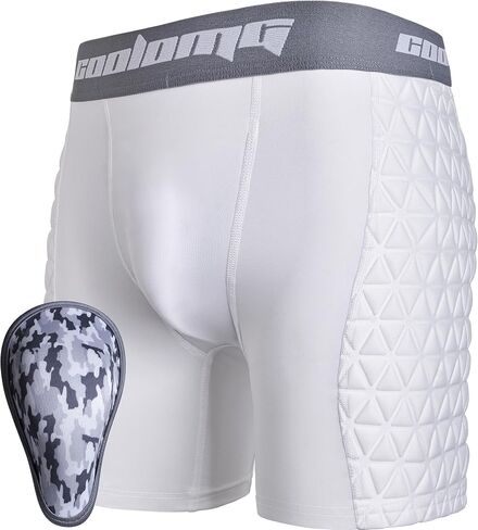 COOLOMG Men Adult Baseball Sliding Shorts with Foam Athletic Cup Padded Compression Short for Softball Football Hockey in Kuwait