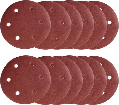 24 PCS Sanding Discs Paper Sander Paper لـ Drywall Sander ، أقراص الصنفرة ذات الخطاف المكون من 6 حفرة A80/100/120/150/180/240 GRIT in Kuwait