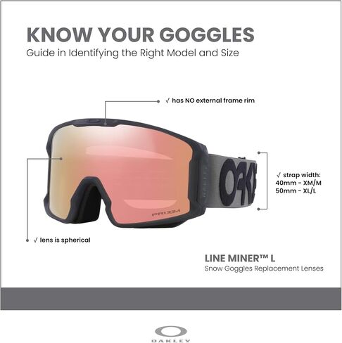 Oakley Line Miner Large Ski Goggles REPLACEMENT LENSES OO7070 For Men For Women +Designer iWear Care Kit in Kuwait