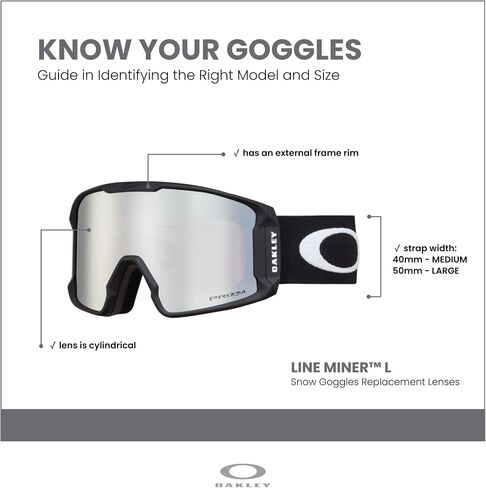 Oakley Line Miner Large Ski Goggles REPLACEMENT LENSES OO7070 For Men For Women +Designer iWear Care Kit in Kuwait