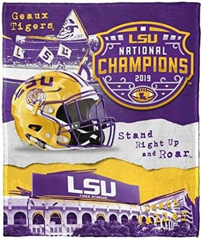 بطانية Northwest LSU Tigers 2019 NCAA الوطنية لكرة القدم لأبطال كرة القدم ذات اللمس الحريري in Saudi Arabia