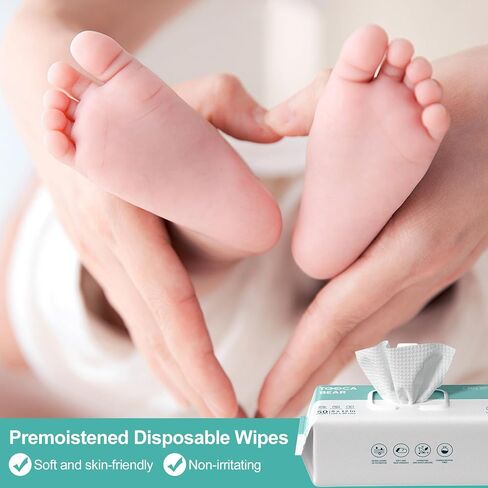 TOOCABEAR Body Cleansin Wipes 8 * 12'' with Aloe, 3 Pack,150 Wipes, Disposable Washcloths Wipes for Adult Bathing No Rinse, Ideal for Incontinence & Elderly and Baby Care Hypoallergenic, Unscented in Saudi Arabia