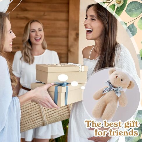 12 PCS استحمام الطفل الدببة الصغيرة زخارف من منديل مجموعة صغيرة من منديل الدب الفخمة حلقات صغيرة محشوة حيوانات صغيرة الحفل in Kuwait