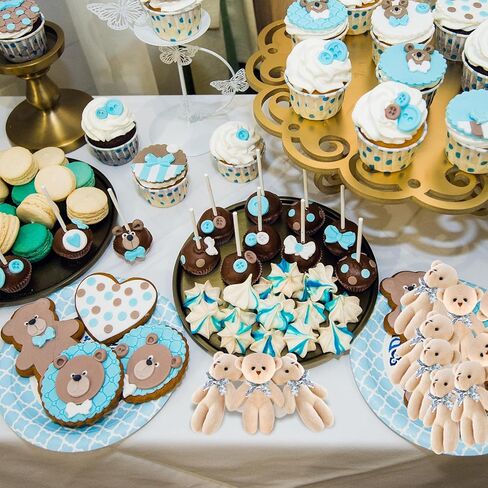 12 PCS استحمام الطفل الدببة الصغيرة زخارف من منديل مجموعة صغيرة من منديل الدب الفخمة حلقات صغيرة محشوة حيوانات صغيرة الحفل in Kuwait