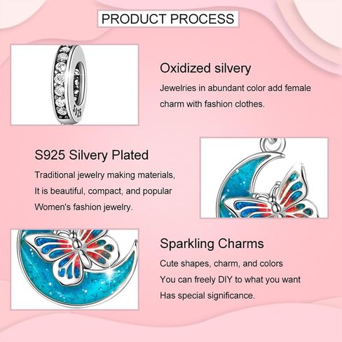 سحر يناسب أساور باندورا 925 فضة الخرزة سحر والقلائد للمرأة مكعب الزركونيا استرخى قلادة، حبة المجوهرات in Kuwait