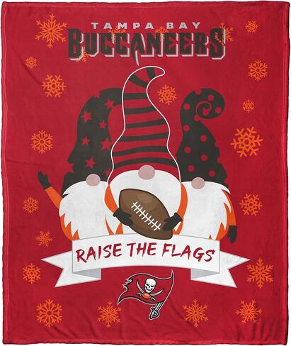 NORTHWEST NFL Tampa Bay Buccaneers Gnomie Love Silk Touch Throw Blanket، ألوان الفريق، 50 بوصة × 60 بوصة in Saudi Arabia