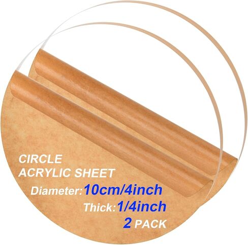 قطعتان من ورقة زجاج شبكي مستديرة مقاس 1/4 بوصة، وقطر 4 بوصات من الفراغات الدائرية من الأكريليك الشفاف، وصفائح زجاج شبكي شفافة فارغة على شكل دائرة للإطار، والحرف اليدوية اليدوية in Kuwait
