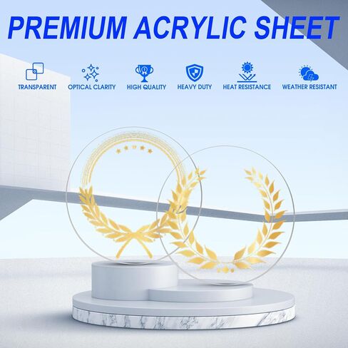 قطعتان من ورقة زجاج شبكي مستديرة مقاس 1/4 بوصة، وقطر 4 بوصات من الفراغات الدائرية من الأكريليك الشفاف، وصفائح زجاج شبكي شفافة فارغة على شكل دائرة للإطار، والحرف اليدوية اليدوية in Kuwait