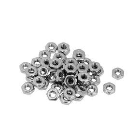 Xiaoyztan 50 Pcs Metric M2.5 Hex Nuts, 304 Stainles Steel Nut Fasteners for Screws Bolts Fixing