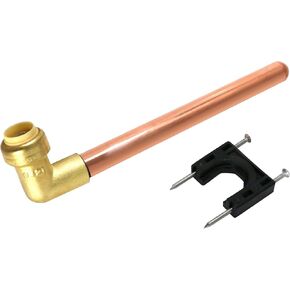 2 Pcs. XFITTING 1/2" Push Fit Stub Out Elbow 8 Inch Long, 1/2" Push to Connect Stub Out Elbow with 8 Inch