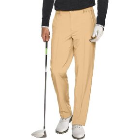Men's Golf Pants Slim Fit Dress Pants Stretch Casual Suit Pants Expandable Waist Casual Pants with 5 Pockets