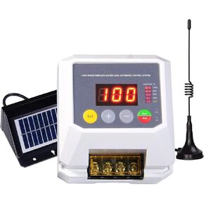 Wireless Automatic Water Level Controller System for Swimming Pool, Liquid Level Sensors Solar Power Supply for Water Tank Tower Automatic Filling