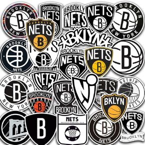 25 PCS Brooklyn Vinyl Nets Basketball Stickers for Water Bottle, Laptop, Bicycle, Computer, Motorcycle, Travel Case, Car Decal Decoration Sticker